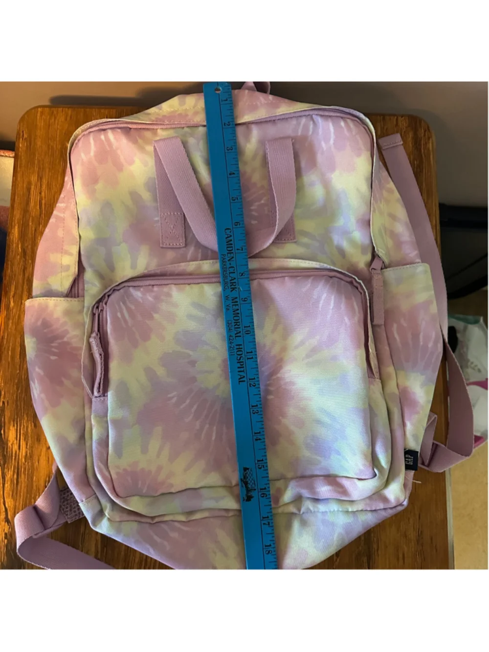 Gap Teen Tie Dye Backpack Purple Yellow Blue Recycled Fabric School Bookbag